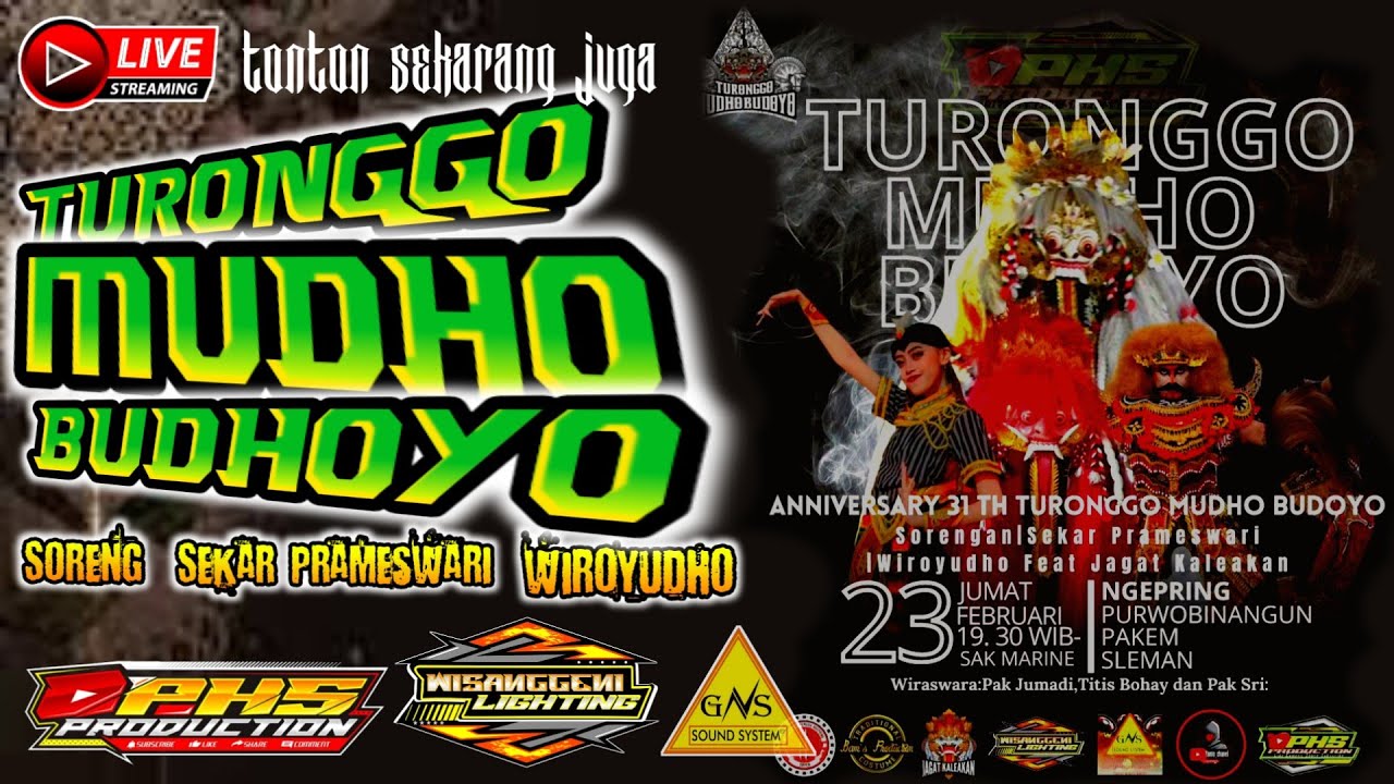 🎥LIVE TURONGGO MUDHO BUDOYO, Ngepring Purwobinangun Pakem Sleman (Aneversary TMB) 23/02/2024