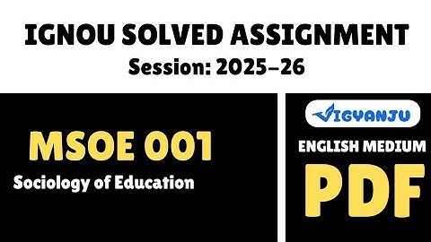 IGNOU MSOE 001 Solved Assignment 2025-26 Pdf Download | IGNOU MSO Solved Assignment 2025-26