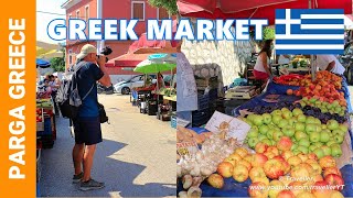 PARGA, GREECE - Greek Market in Parga Town Center - Local Market with Fresh Fruit & Vegetables