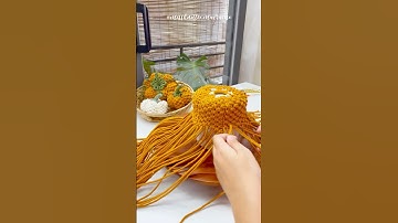 Making macrame pumpkin #macrame #diy #craftideas #crafting