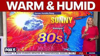 DC weather: Warm, humid Wednesday with highs in the upper-80s