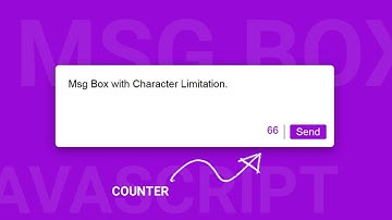 Message Box with Characters live Counter like Twitter in JavasScript | WebkitCoding