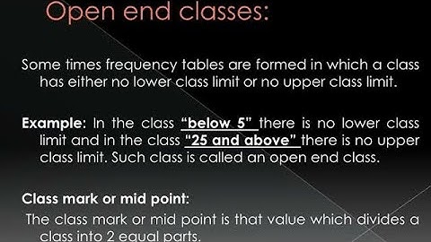 Cumulative Frequencies & Open End Classes ( Arithmetic Mean)