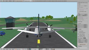 WDF. Blender game. UPBGE. Flight simulation. Twin turboprop airplane something like An 24