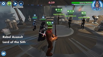 Darth Revan (Zaalbar Omicron) vs Rogue One (Raddus Omicron) |3v3 Grand Arena SWGOH|