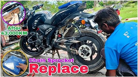 Tvs Apache RTR 160 4V 🤩Chain Sprocket Replaced After 43,000KM😎Full Guide For Best Chain Performance👌