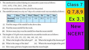 Class 7 Maths | Q 7,8,9 | Ex 3.1 Chapter 3 Data Handling | New NCERT