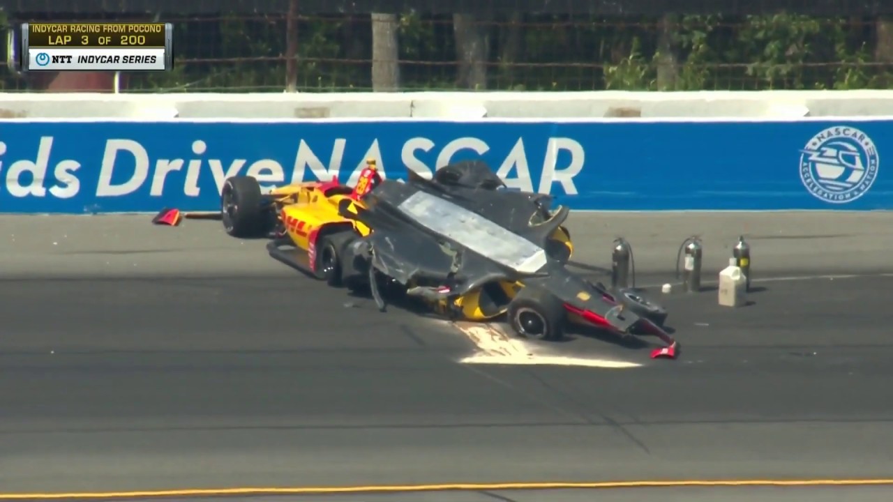 Massive Wreck (IndyCar 2019 at Pocono) *all angles*