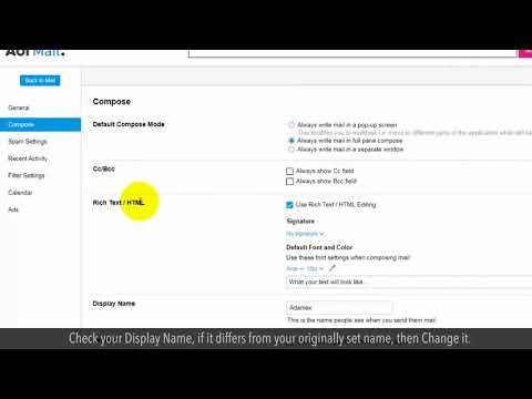 Video: Làm cách nào để thay đổi tên hiển thị của tôi trên AOL Mail?