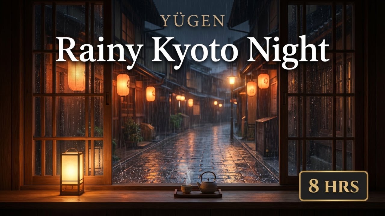 Rainy Kyoto Night – Traditional Japanese Ambience for Focus