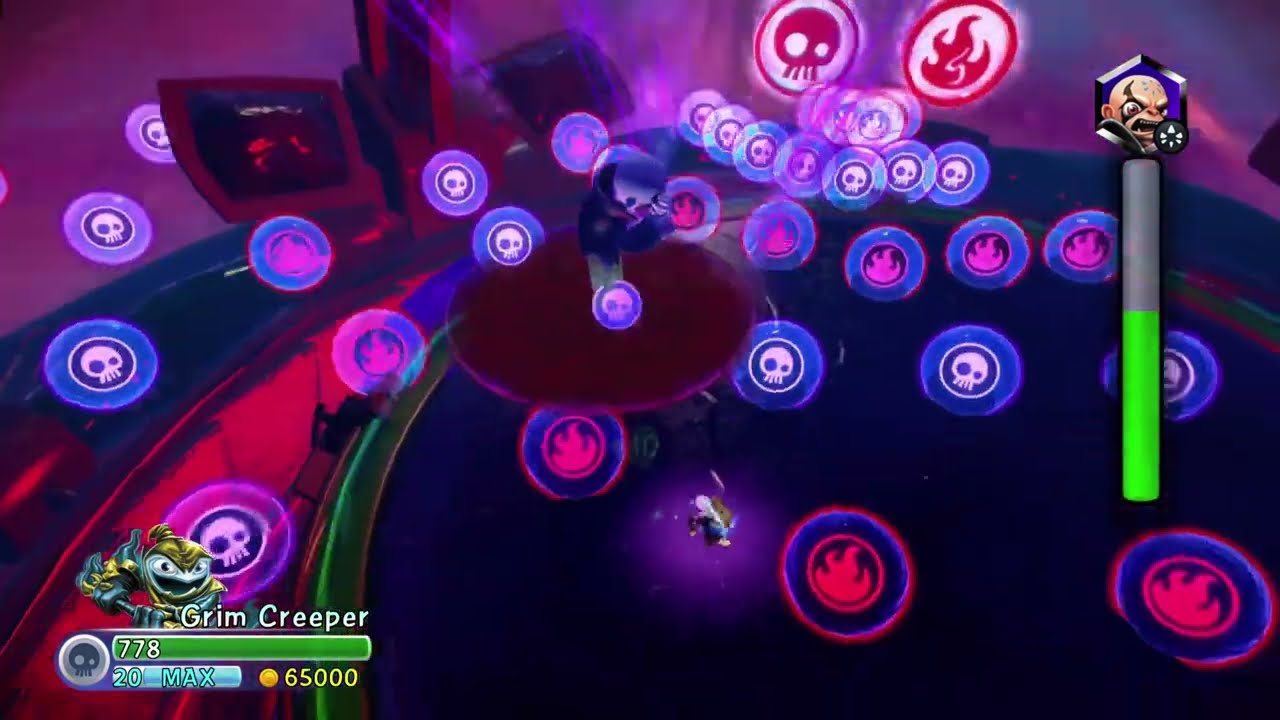 Skylanders Trap Team: Legendary Grim Creeper vs Nightmare mode Kaos.