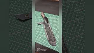 bullnose fulltang hss...leather sheath + croc inlay leather