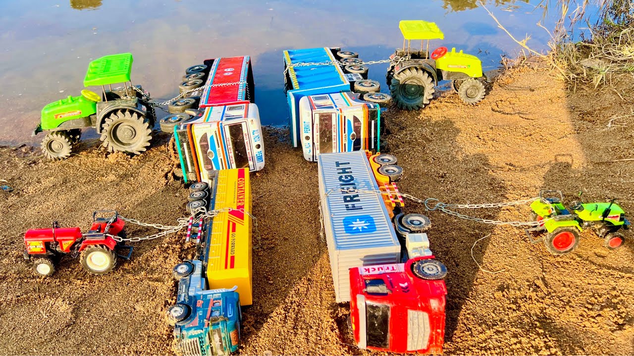 Ashok Leyland BS6 BharatBenz ContainerTipper Accident Pulling Crane Bullet Bike JCBCartoon? Part 2