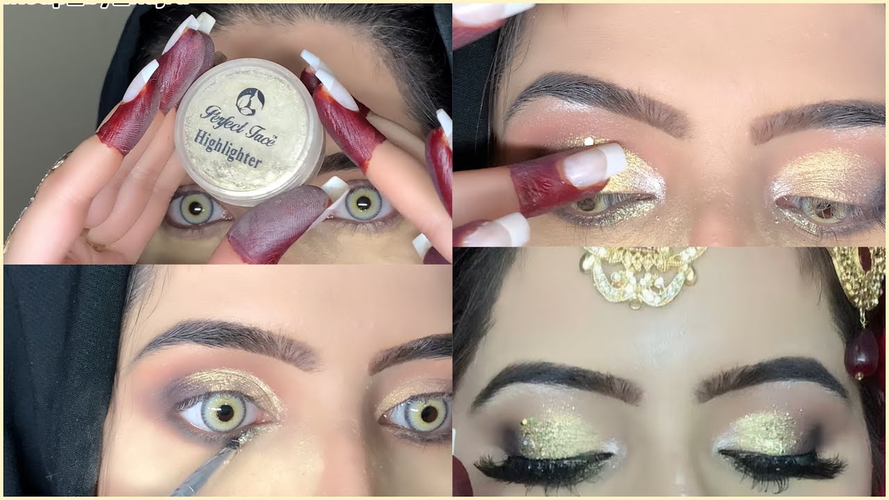 The perfect bridal eye Makeup tutorial How to appply chunky glitters