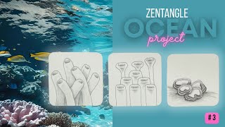 Zentangle OCEAN Project #3 | Zenemone, Oysteroid | Fun and Easy Drawing
