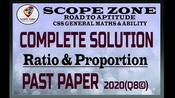 Ratio and Proportion, Complete Solution of Past Paper General Ability, FPSC, PPSC, GRE, GAT, NTS