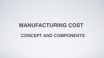 MANUFACTURING COST : CONCEPTS AND COMPONENTS