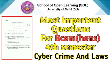 Previous year question paper Cyber Crime And Laws Bcom(hons) 4th semester Du Sol #sol  #dusol #exam