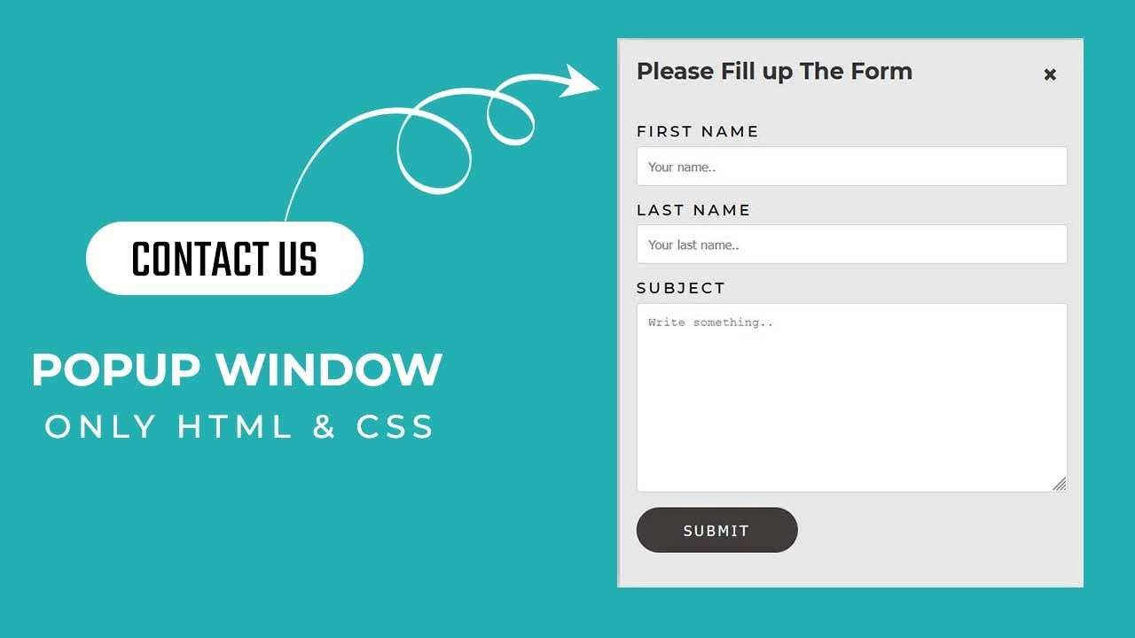 Suposición orificio de soplado Mata Pop Up Window using HTML CSS | Pop Up Login Form - YouTube