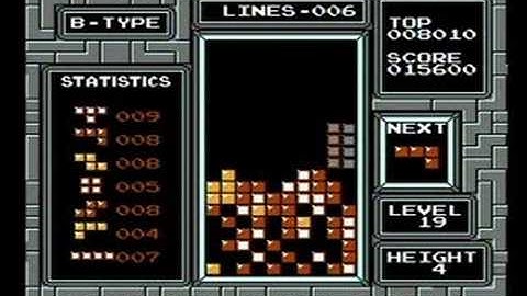 NES Tetris Level 19 Height 4