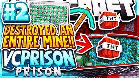 DESTROYING THE ENTIRE MINE + RANK GIVEAWAY! | Minecraft PRISON Series #2 (VCPrison Series)