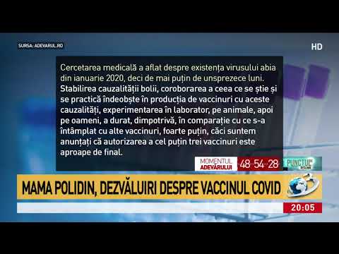 Sylvia Hoișie, Mama Polidin, dezvăluiri despre vaccinul antiCOVID19