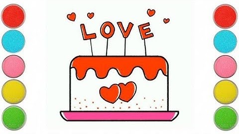 How to Draw Cute Simple Love Cake Step by Step | How to Draw an Easy Cake