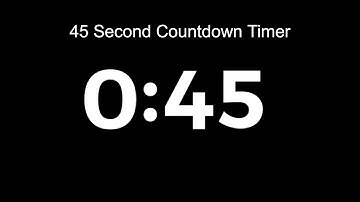 45 Second countdown timer - No sound - Dark background