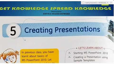 COMPUTER IT MATRIX PART-1CLASS-5 CH-5 CREATING PRESENTATION