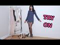 Glossy Nude & Black Pantyhose ✨ Dress Try-On You’ll Want to Rewatch