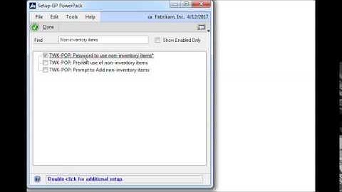 WilloWare GP PowerPack PO Non-Inventory Items