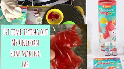 First time trying out Soap Making/ My Unicorn Soap Making Lab/English