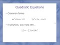 Quadratic Formula in Physics