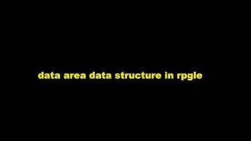 data area data structure in RPGLE