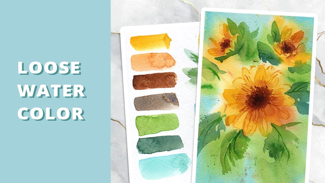 Loose Watercolor Sunflower Painting