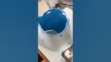 ráp chui thân túi xách màu xanh bằng máy cào bước không cần máy trụ đứng