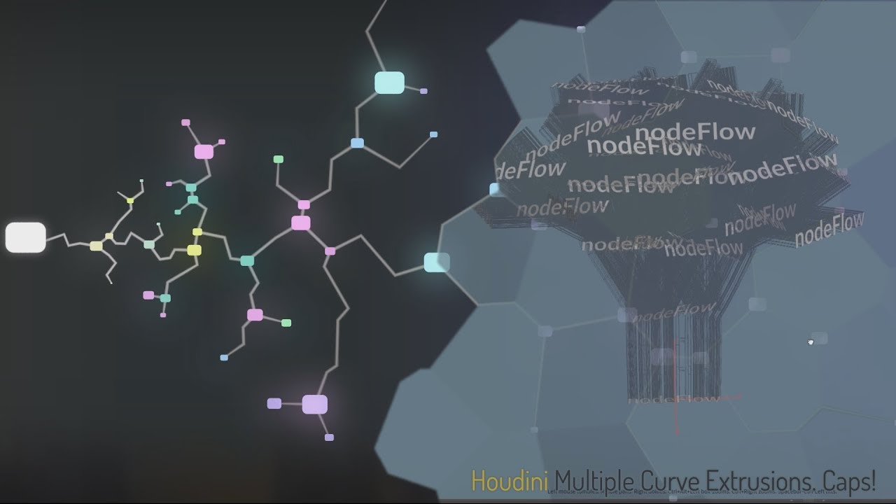 quickFlow :: Houdini :: Multiple Curve Extrusions Caps!