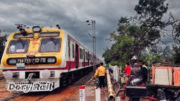 ICF emu local  train deadly furious speed like bullet through out railgate