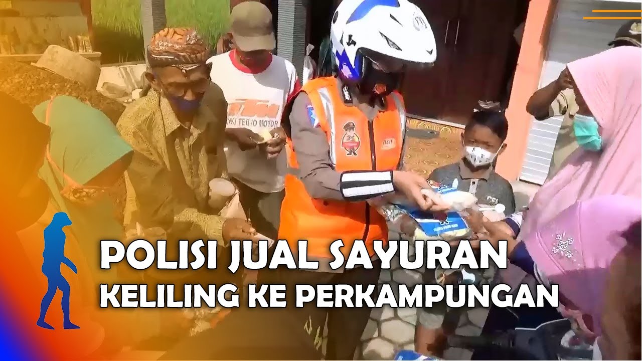 NGAWI - Polisi Jual Sayuran Keliling Ke Perkampungan Warga