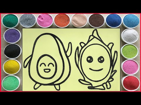 Video Tô màu tranh cát quả bơ, quả thanh long - Sand... - youtube