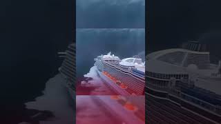 You won't believe what happens when this huge ship crashes into a wave😱
