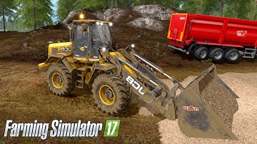 Farming Simulator 17 - Loading Woodchips; JCB 435s Wheel loader & MAN TGS (With Commentary!)