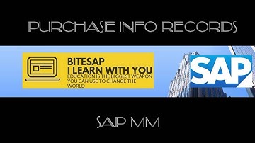 Purchase Info records - SAP MM
