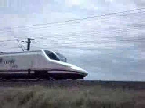 AVE Spanish high speed train, taking a turn.