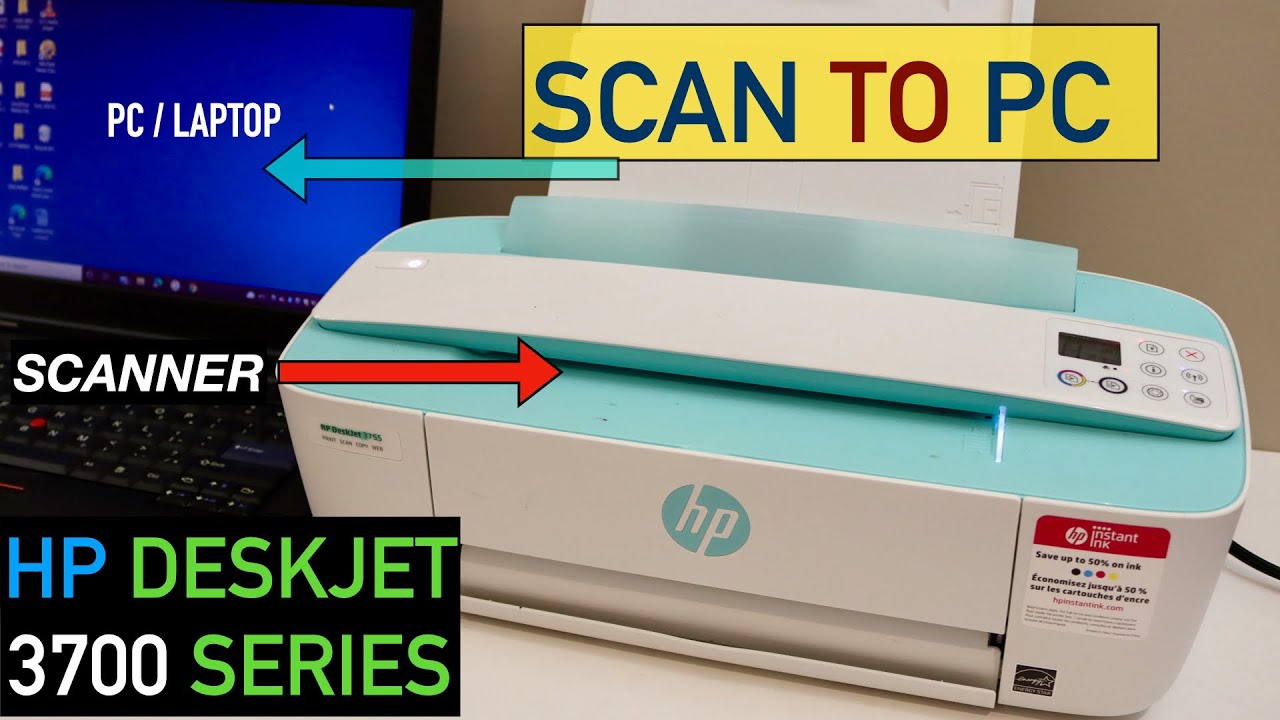 Scene Smil ineffektiv How To Scan A Document To PC From Your HP DeskJet 3700 Series Printer? -  YouTube