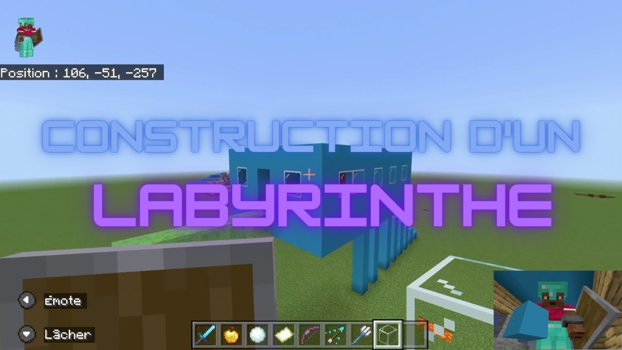 Construction d'un labyrinthe dans mon monde créatif Minecraft - YouTube