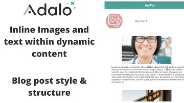 Adalo inline image or text content - blog post / dynamic content structure