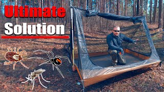 How To Stay Bug Free When Cowboy Camping or Under a Tarp - OneTigris Bug Tent Mesh Inner