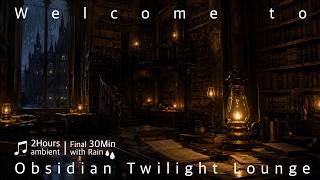 A Dark Academia Library at Midnight | Lantern Light & Rain Ambience for Reading & Sleep (2 Hours)