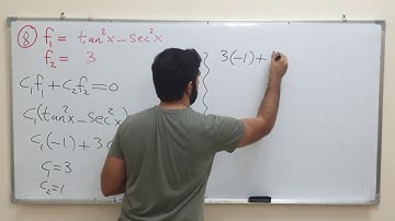 Chapter 3: (examples) Linearly dependent, Linearly independent,for two functions(part 4)أمثلة